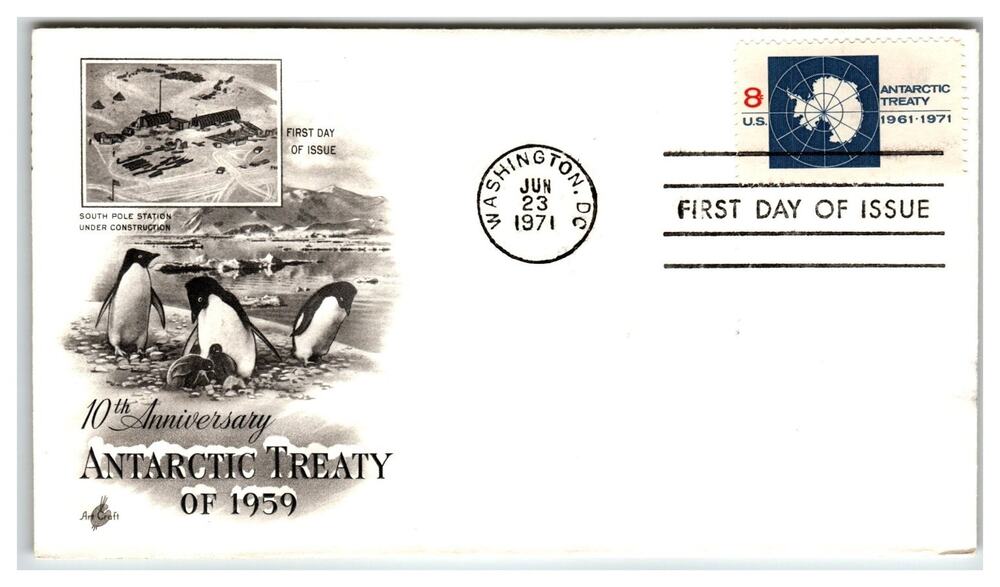 Scott #1432 Antarctic Treaty 1971 First Day Cover FDC ArtCraft Unaddressed